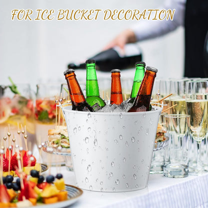 Zopeal 12 Pcs Galvanized Beer Bucket Set, Includes 8 Metal Ice Buckets 5qt with 2 Scoops & 2 Tongs, Round Slive Pails Bulk for Weddings Birthday Beach Pool Party Supplies Summer Table Centerpieces