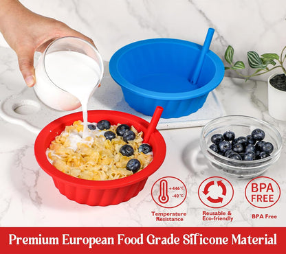 KOLUTI 6 Pack Silicone Bouillon Cups, 8oz Dessert Sauce Dipping Soup Prep Bowl, Small Ice Cream Creme Brulee Pudding Container, BPA Free, Oven, Microwave, Freezer and Dishwasher Safe