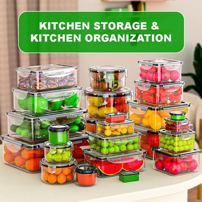 62 Pcs Large Food Storage Containers with Lids Airtight,Total 656OZ(31 Containers &31 Lids), Reusable BPA-Free Plastic Food Container for Kitchen Organization, Leakproof Meal-Prep Containers for Lunch