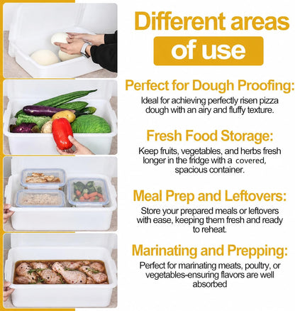 3 Pack Pizza Dough Proofing Box, Pizza Storage Container, 13L