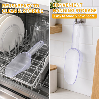 12 oz Plastic Ice Scoop for Freezer, Ice Scoop with Ergonomic Handle