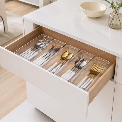 UFORU 10 Pack Clear Pantry Organizers and Storage, Stackable Plastic Storage Bins with Handles, Clear Storage Bins for Kitchen, Fridge, Freezer, Cabinet and Containers for Pantry Organization