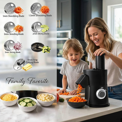 7 In 1 Vegetable Chopper Electric Veggie Onion French Fry Cutter Garlic Mincer Potato Slicer Food Vegetable Dicer Cheese Grater Carrot Shredder Kitchen Gadgets Essentials House Warming Gifts New Home