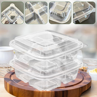 Haawooky 30 Pack Bento Snack Containers,2 compartments Lunchable Containers with Lids,Divided Food Containers for School, Work and Travel