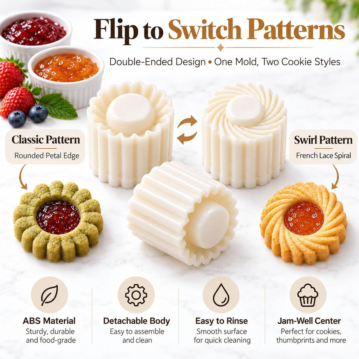 2PCS Sunflower Pattern Round Hand Press Mooncake Mold, for DIY Cookie