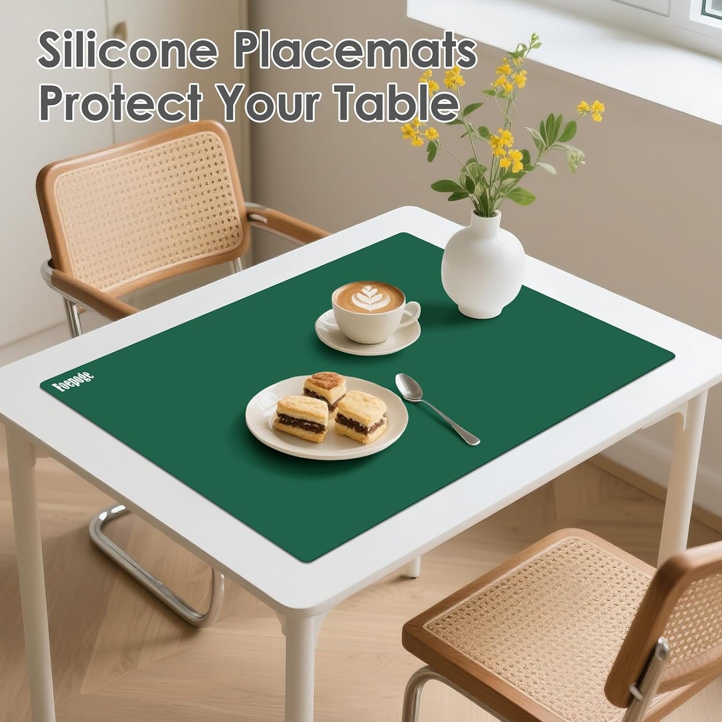 49.2" x 15.7" Large Silicone Mat for Kitchen Counter Protector, Cuttable Silicon Countertop Protector Mat Heat Resistant Mats for Countertop, Cut to Fit Placemat Ship Roll by Foepoge, Black