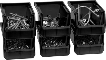 ReadySpace Medium Plastic Storage Bins, Stackable Organizer Containers for Closet Pantry Shelf Garage and Office Organization, Clear, 8 Pack