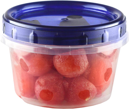 Twist Top Food Deli Containers Screw And Seal Lid 16 Oz Stackable Reusable Plastic Storage Container 12 Pack.
