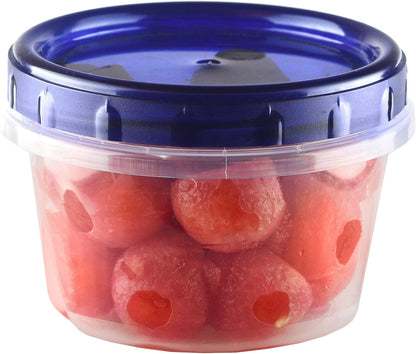 Twist Top Food Deli Containers Screw And Seal Lid 16 Oz Stackable Reusable Plastic Storage Container 12 Pack.
