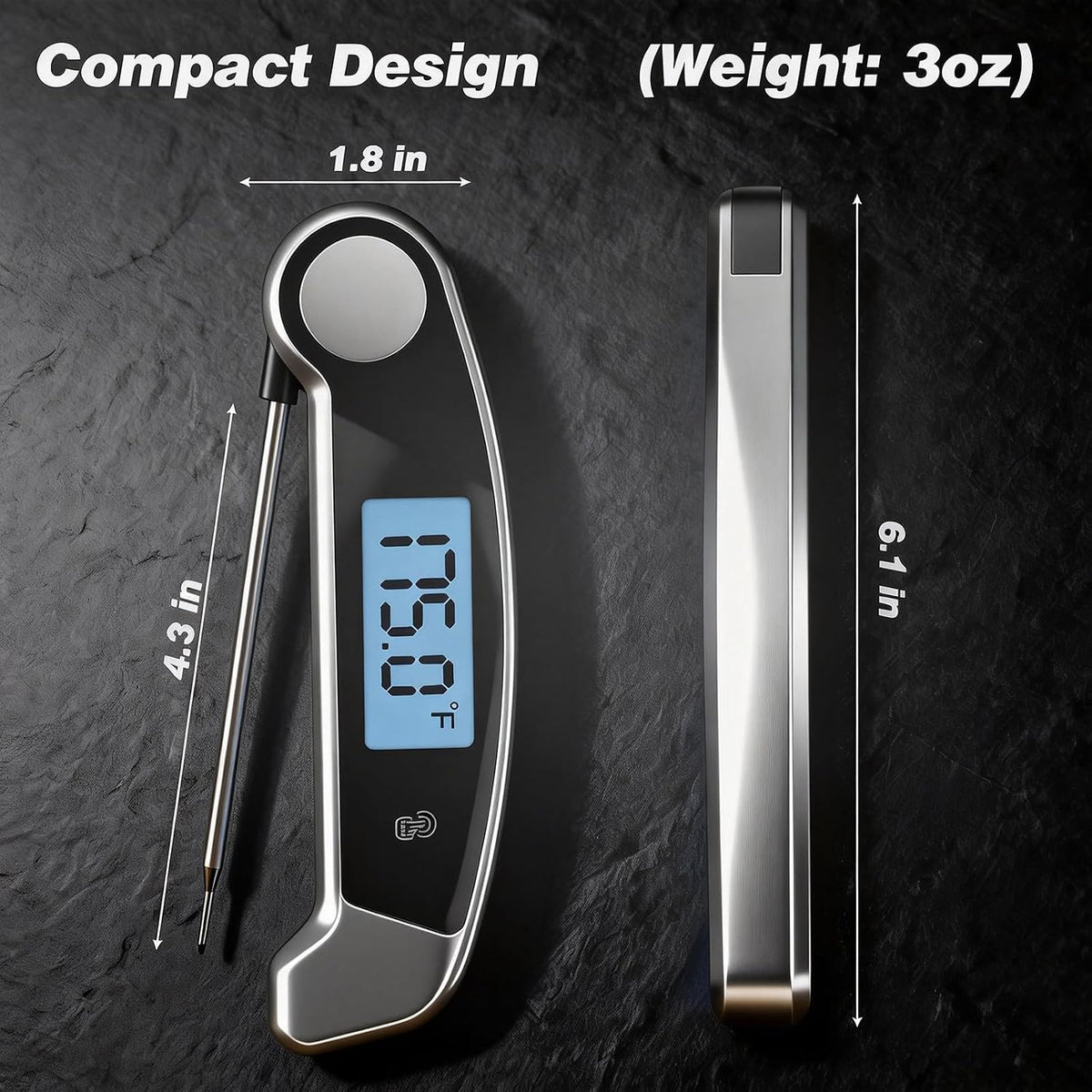 Oven Thermometer 2.75-Inch Dual Scale, 50-300°C/100-600°F, NSF 2‑Pack