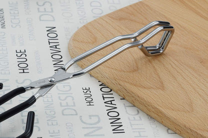 HINMAY Scissor Cooking Tongs 11-Inch Stainless Steel Wire Tongs Kitchen Scissor Tongs, Set of 2
