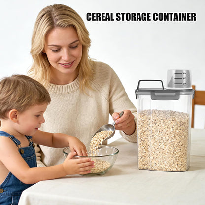 TBMAXS 2 Pack 3 Lbs Dog Cat Food Storage Containers for Travel, Portable Pet Food Storage Container, Easy-Pouring Bird Seed Dispenser, Airtight Rice Cereal Oatmeal Flour Holder -Beige