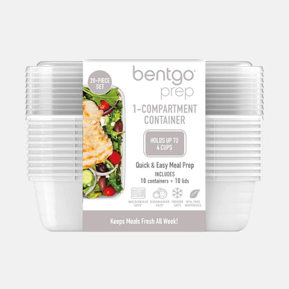 Bentgo Prep - 20-Piece 1-Compartment Reusable Meal Prep Containers with Lids, PFAS & BPA Free Materials, Durable, Microwave, Freezer, & Dishwasher Safe To Go Food Storage (Gold)