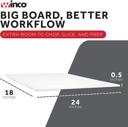 Winco CBWT-1830 Cutting Board, 18-Inch by 30-Inch by 1/2-Inch, White,Medium