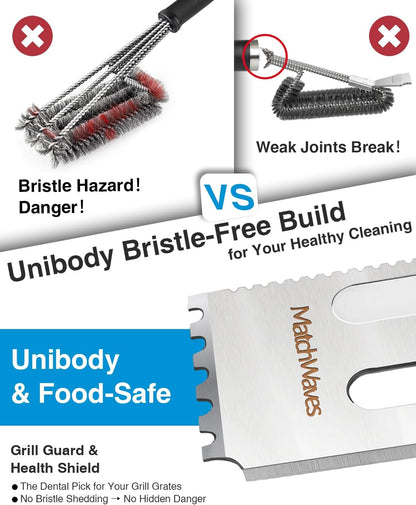 Grill Scraper for Traeger Grills, Grill Grate Cleaner - Safe Bristle-Free Grill Cleaning Tool