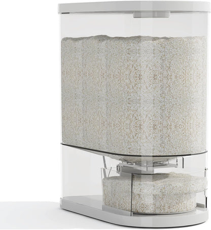 Rice Dispenser 22 Lbs(10kg), Rice Holder Storage Container with Measuring Cup, Clear Cereal Dry Food Grain Dispenser for Kitchen Pantry Household Organization, BPA Free