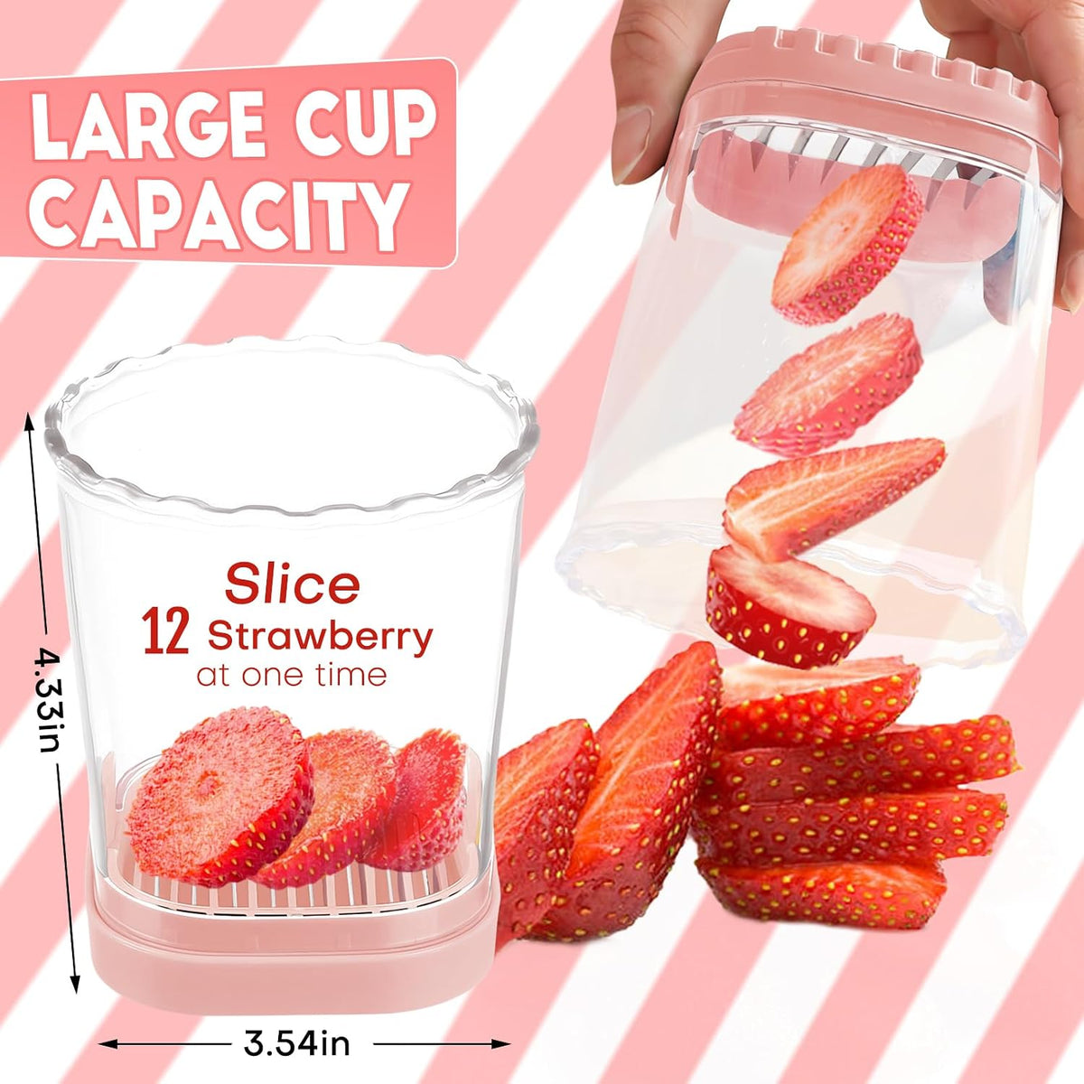 Creative Strawberry Slicer, Detachable Cutter with Push Plate (Purple)