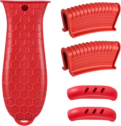 10Pcs Cast Iron Handle Cover, Silicone Pot Holders