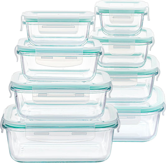 Vtopmart Glass Food Storage Containers with Lids Green