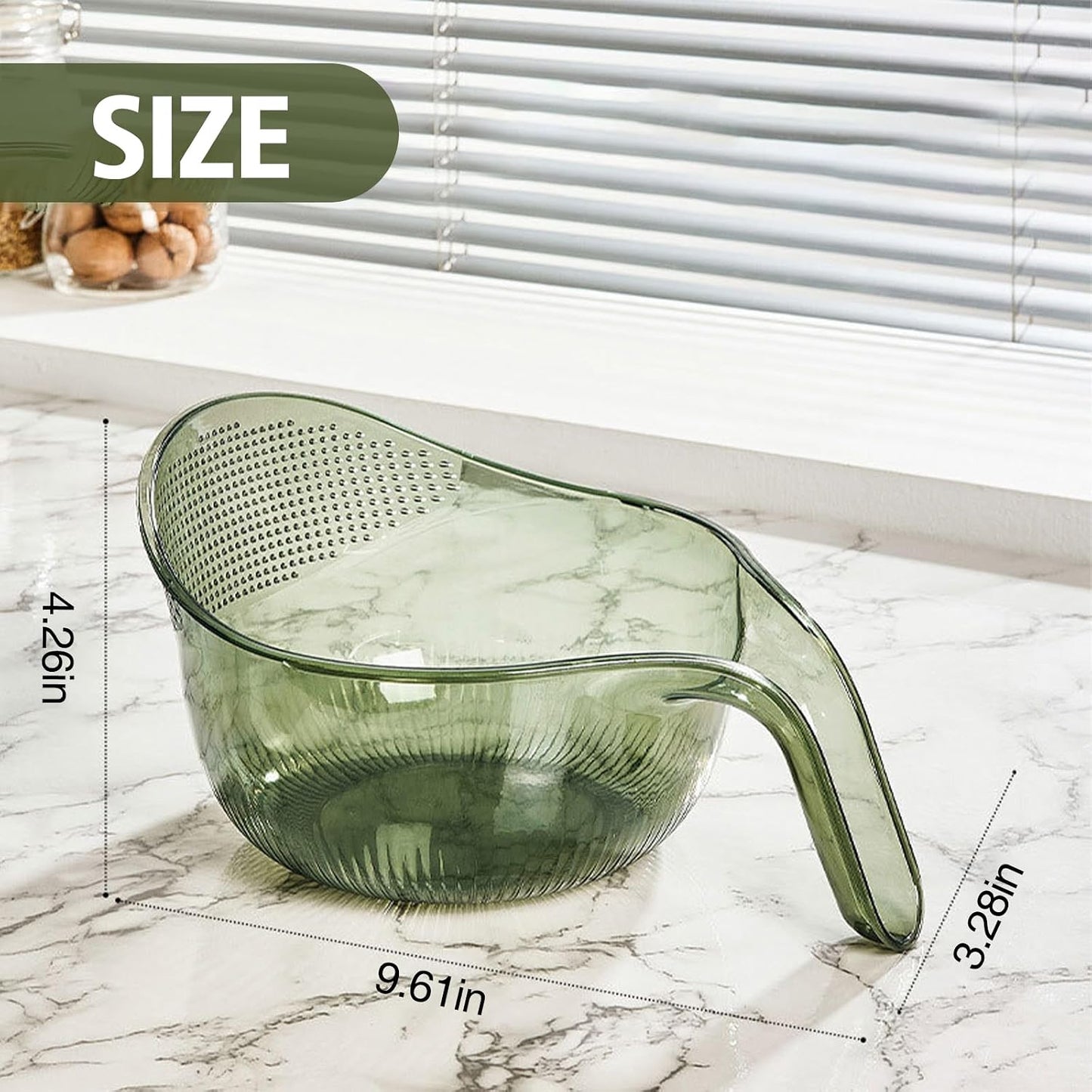 2-In-1 Rice Strainer,Large Rice Washer Beans Washer Strainers And Colanders - Washing Bowl for Fruit Washing Bowl With Strainer,Rice Washing Bowl Multifunctional Drain Basket (White)