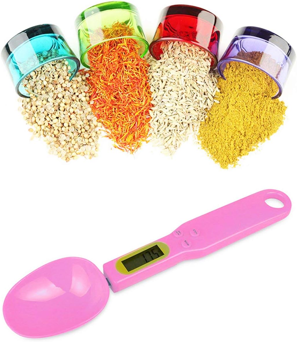 Food Scale Spoon, Digital Kitchen Scale High Precision Small Scale with Tare Function Weighing and Measuring Dry Liquid Ingredient Milk Tea Flour Medicine 1.1lb/500g(0.1g), C52 White