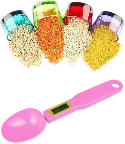 Food Scale Spoon, Digital Kitchen Scale High Precision Small Scale with Tare Function Weighing and Measuring Dry Liquid Ingredient Milk Tea Flour Medicine 1.1lb/500g(0.1g), C52 White
