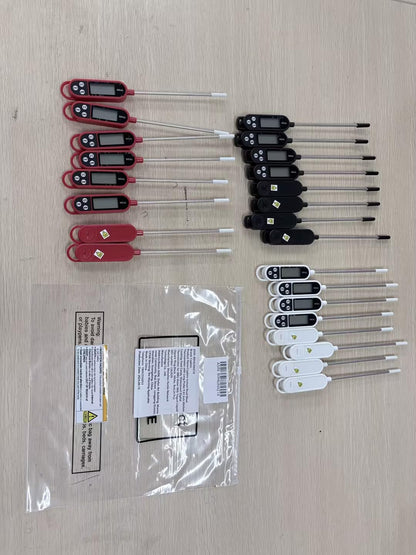 Copkim Instant Read Meat Thermometer Long Probe,Black, White, Red