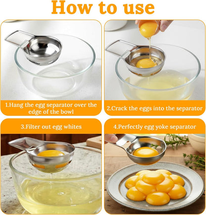 Egg Yolk Separator, Egg Separator for Raw Eggs Food Grade Stainless Steel for Raw Eggs