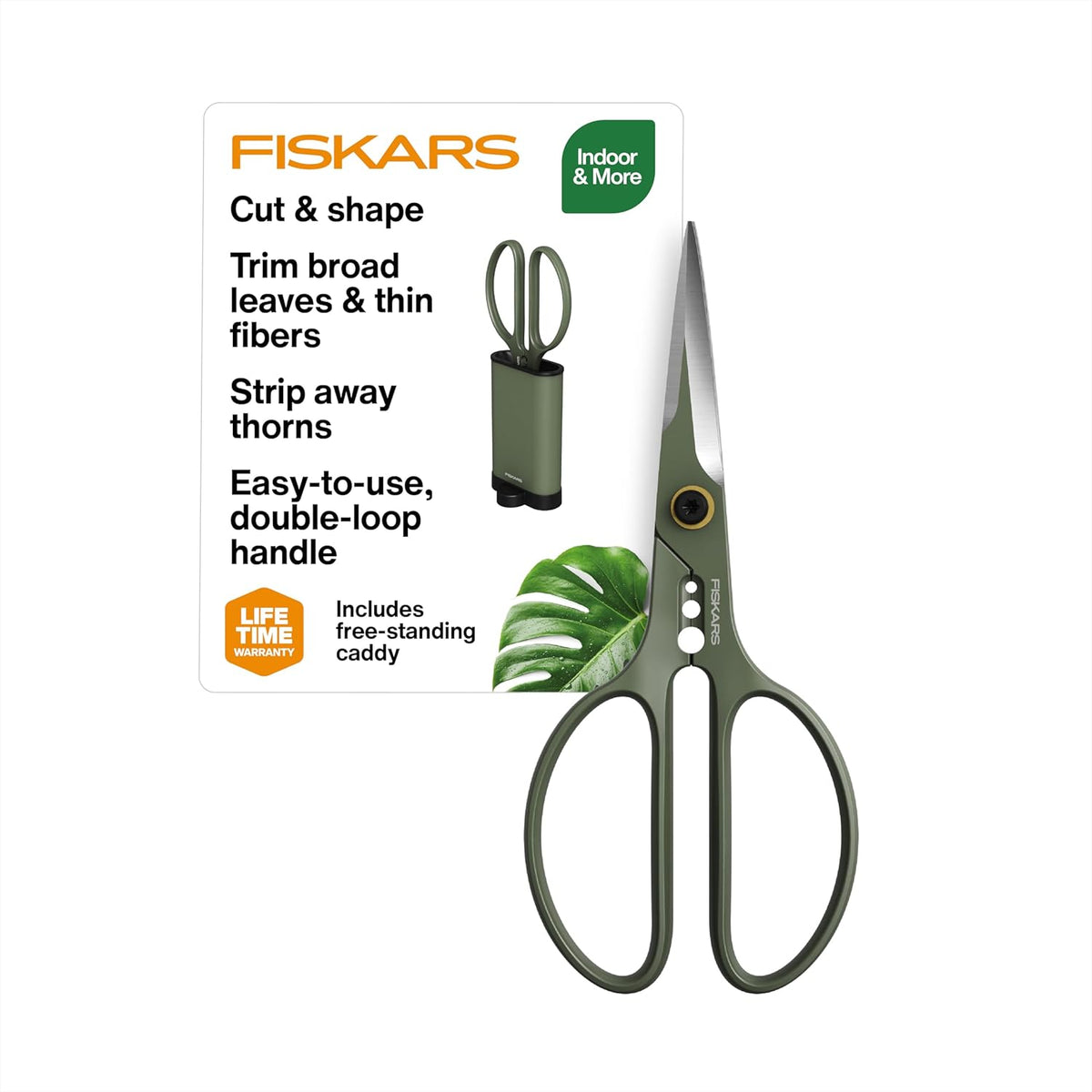 Fiskars 6" Plant Shaping Shears & Holder, Precision Indoor Gardening Snips