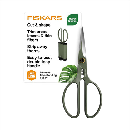 Fiskars 6" Plant Shaping Shears & Holder, Precision Indoor Gardening Snips