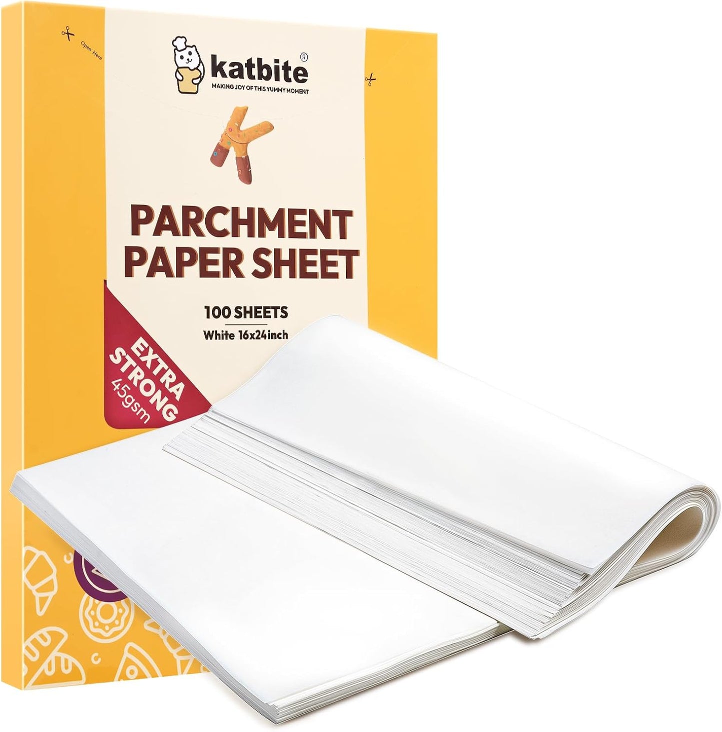Katbite Hamburger Patty Paper 1000Pcs, 5.5"x5.5" Non Stick Parchment Paper Squares Sheets for Patty Seperate, Burger Press, Ground Beef, Freezing or Candy Wrappers, Use for Oven, Microwave or Freezer