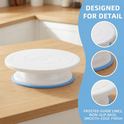 4 Pack 11 Inch Rotating Cake Turntable for Decorating, Smooth Spinning Cake Revolving Stand, Baking Decorating Display