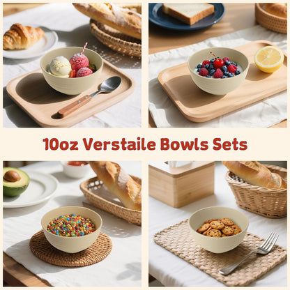 Wrova Wheat Straw Bowls for Kitchen set of 6,Anti-Scald Thick Soup Bowls 40oz,Microwave and Dishwasher Safe Bowl Sets, Unbreakable Cereal Bowl Sets. Vibrant Series
