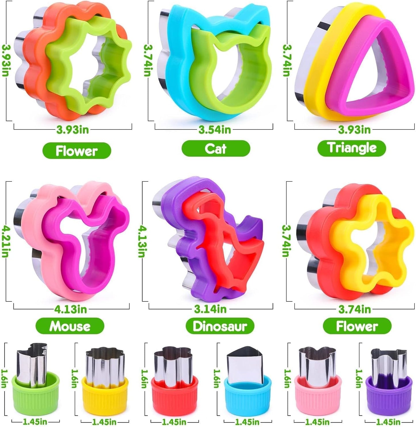 32PCS Sandwich Cutter and Sealer Set Sandwich Cutter for Kids, Vegetable Fruit Cutter Shapes with Food Picks for Kids School Lunch Bento Box Accessories Cookie Cutters