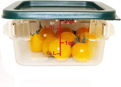 Tiger Chef 18 Quart Commercial Grade Clear Food Storage Square Polycarbonate Containers With Blue Lids 4 Pack