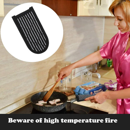 Patelai 4 Pcs Pot Handle Covers Heat Resistant Cast Iron,Black,Grey