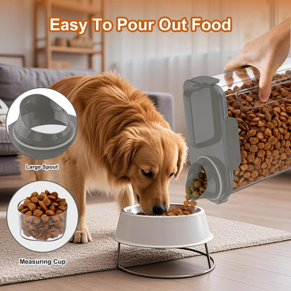 Uppetly Dog Cat Food Storage Container, 5-7Lbs Pet Food Containers, Airtight Cat Food Container with Portable Handle & Measuring Cup, Small Animal Dry Food Dispenser for Dogs, Cats and Birds Green