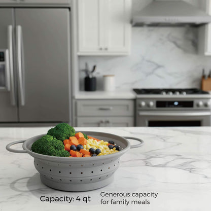 2‑Quart Silicone Collapsible Colander & Kitchen Collapsible Strainer
