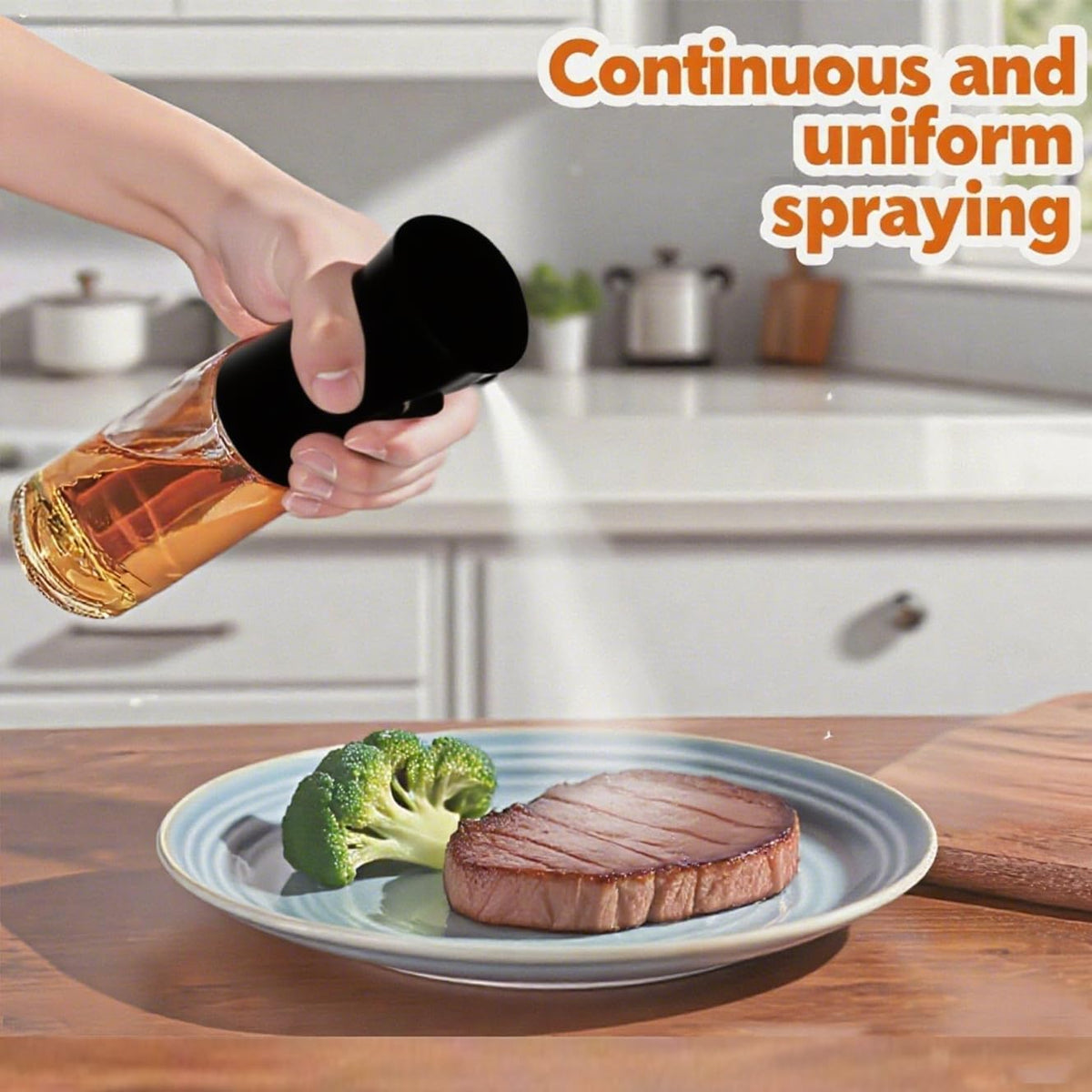 Olive Oil Sprayer for Cooking, 220ml Glass Oil Dispenser
