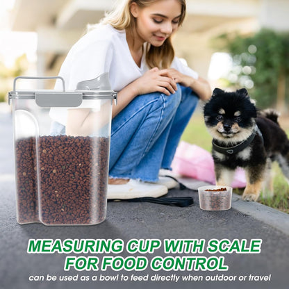 TBMax 10 Lbs Cat Dog Food Storage Container, 2026 Upgraded Large Pouring Container for Pet Food Storage, Bird Seed Dispenser, Portable Travel Kibble Holder -Dark Green