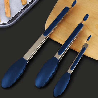 HOTEC Premium Stainless Steel Locking Kitchen Tongs with Silicon Tips, Set of 2-9" and 12"