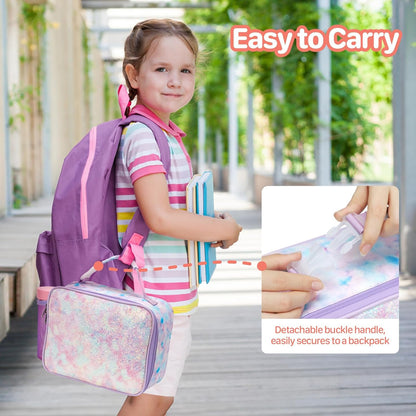 Kids Lunch Bag Boys - Insulated Kids Lunch Box Reusable Lunchbox with Water Bottle Holder Toddler Lunch Tote Bag for School Daycare, Black Dino Fossil