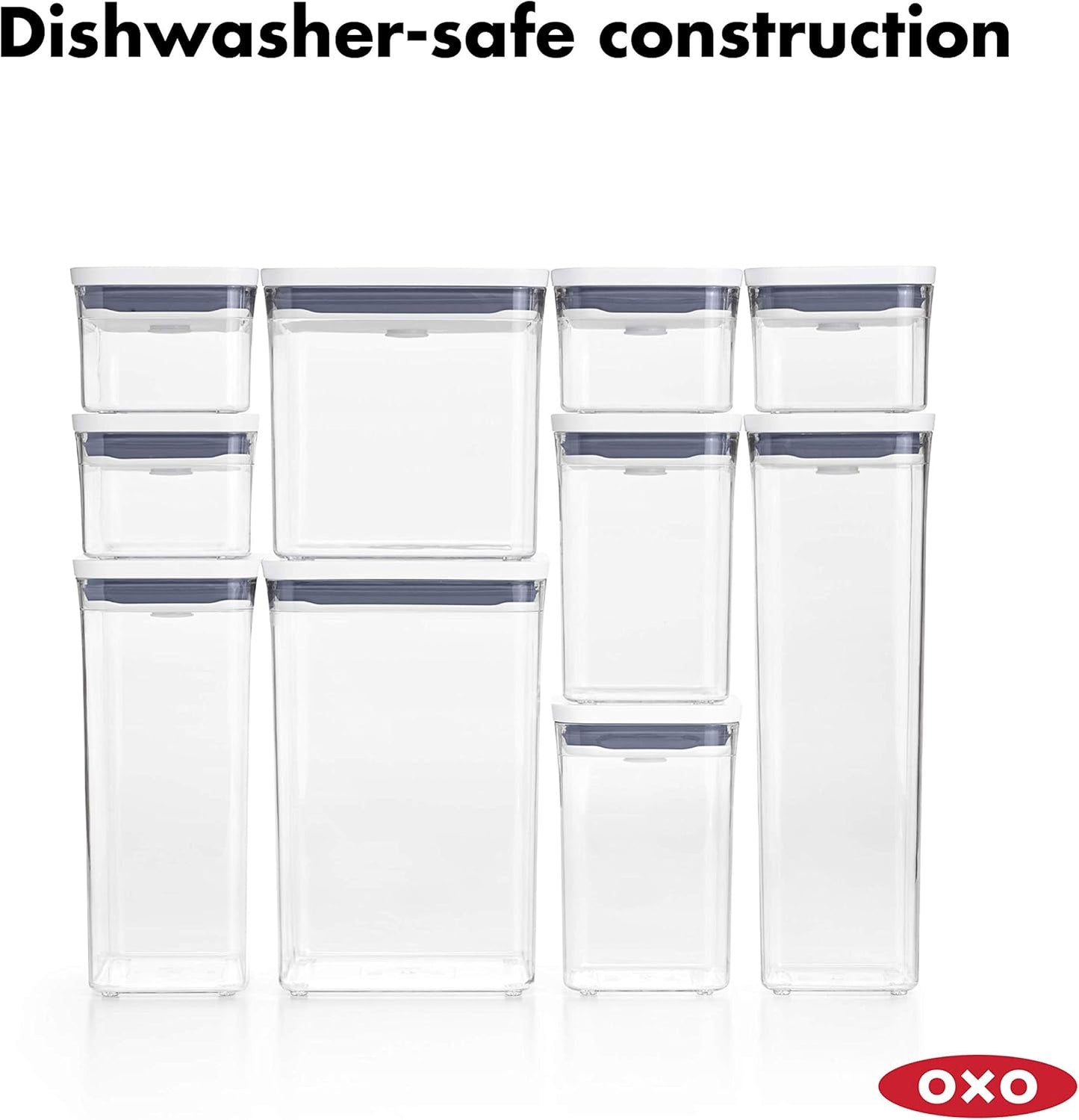 OXO Good Grips POP Container – Airtight 1.7 Qt for Coffee and More Food Storage, Rectangle, Clear