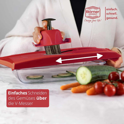 BORNER V Mandoline Slicer Kitchen V1 ClassicLine Starter Set | Vegetable Grater Börner - Quality Made in Germany, Color:White