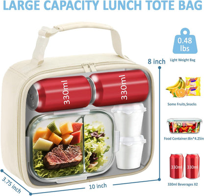 Lunch Box Kids Insulated Lunch Bag for Boys Girls Cute Reusable Lunch Tote Bag Waterproof Portable Thermal Lunch Box Kids for School Picnic Travel Black