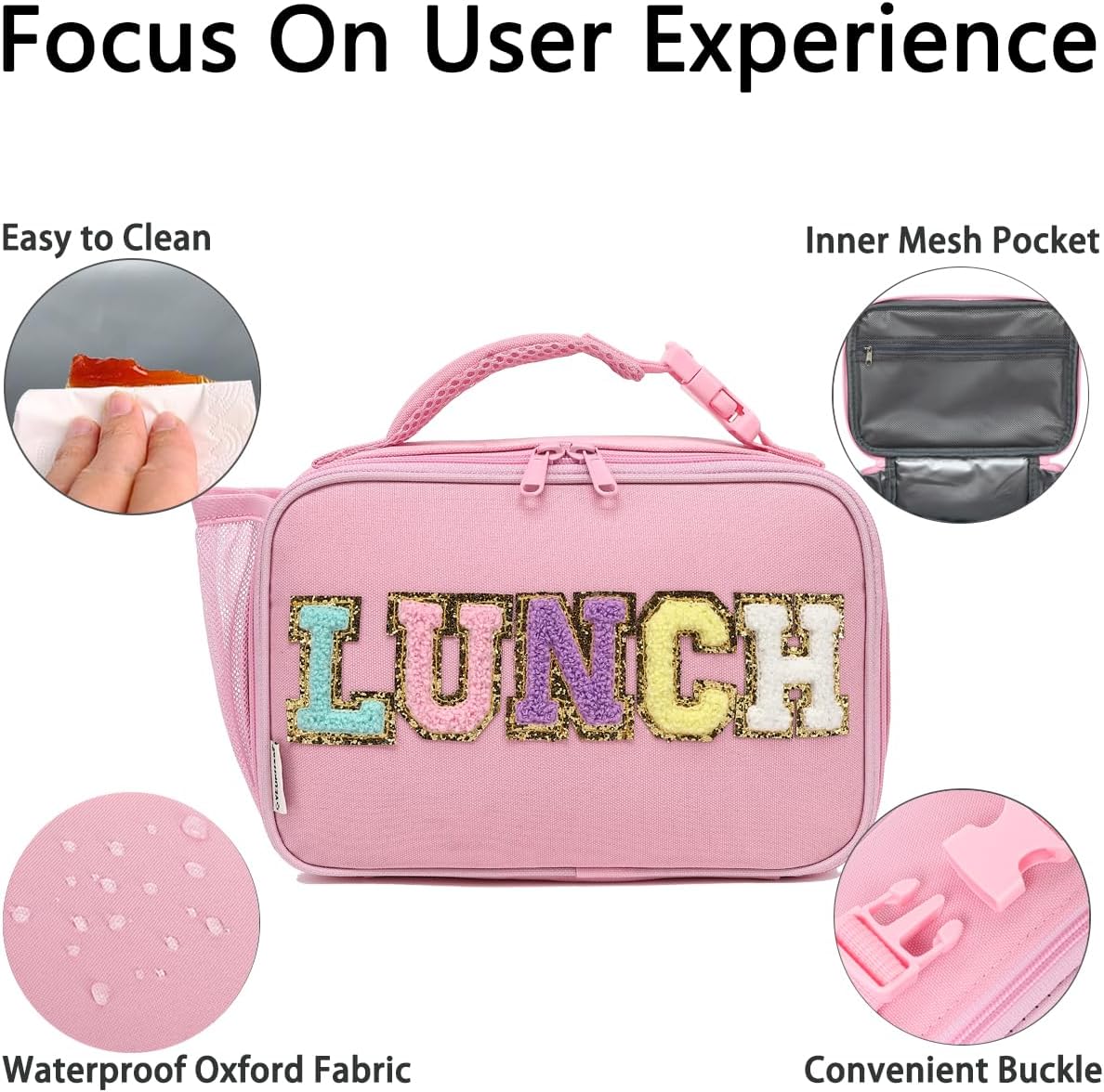 GYEUKHAM Insulated Lunch Box for School, Thermal Reusable Durable Freezable Lunch Bags for Kids Boys Girls Men Women - Small Soft Cooler Portable Lunch Tote Kit for Work Picnic Travel,Black