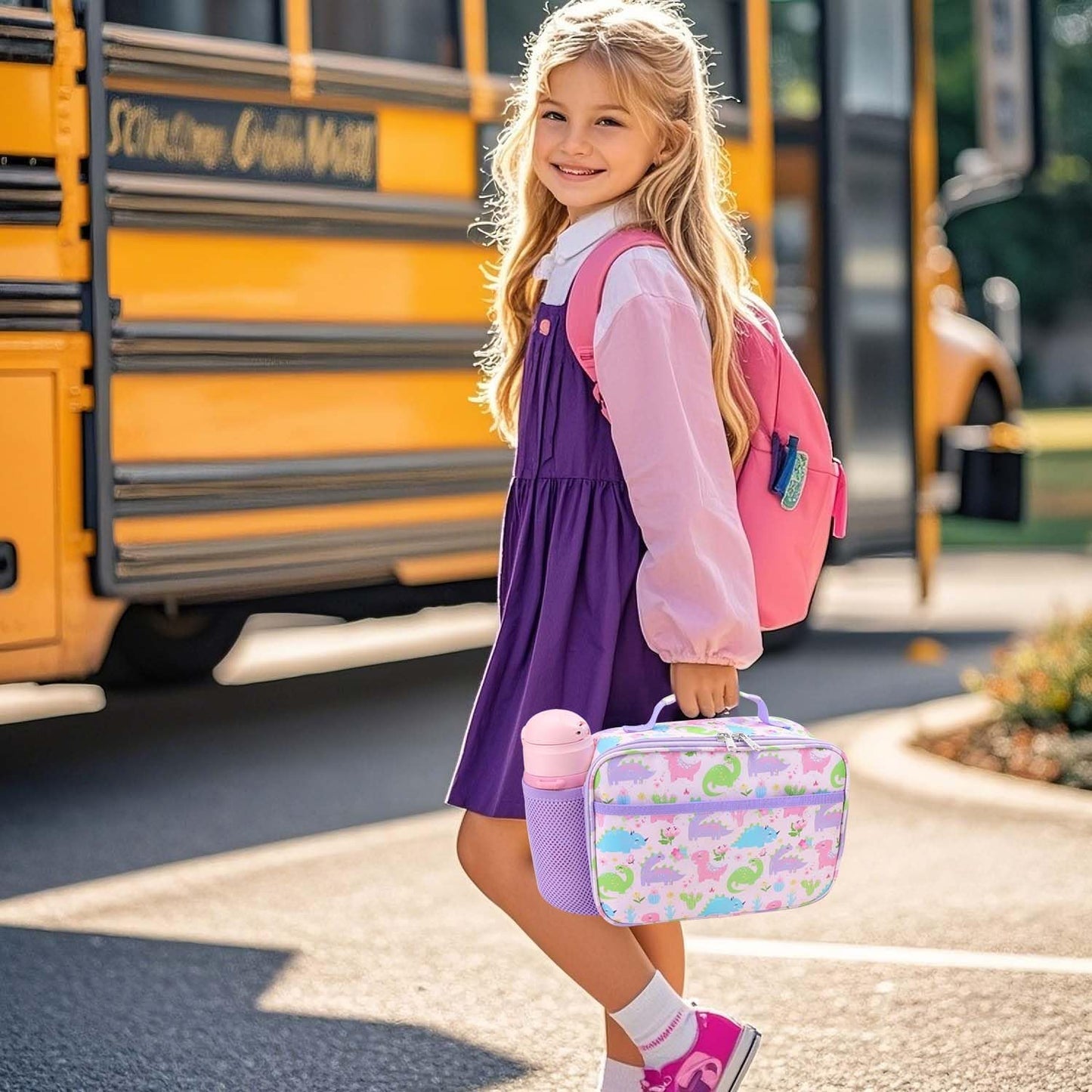 RHCPFOVR Kids Lunch Bag - Insulated Lunch Box for Boys Girls,Washable Lunch Bag and Reusable Toddler Leak-proof Lunchbox for School and Daycare - Colors A