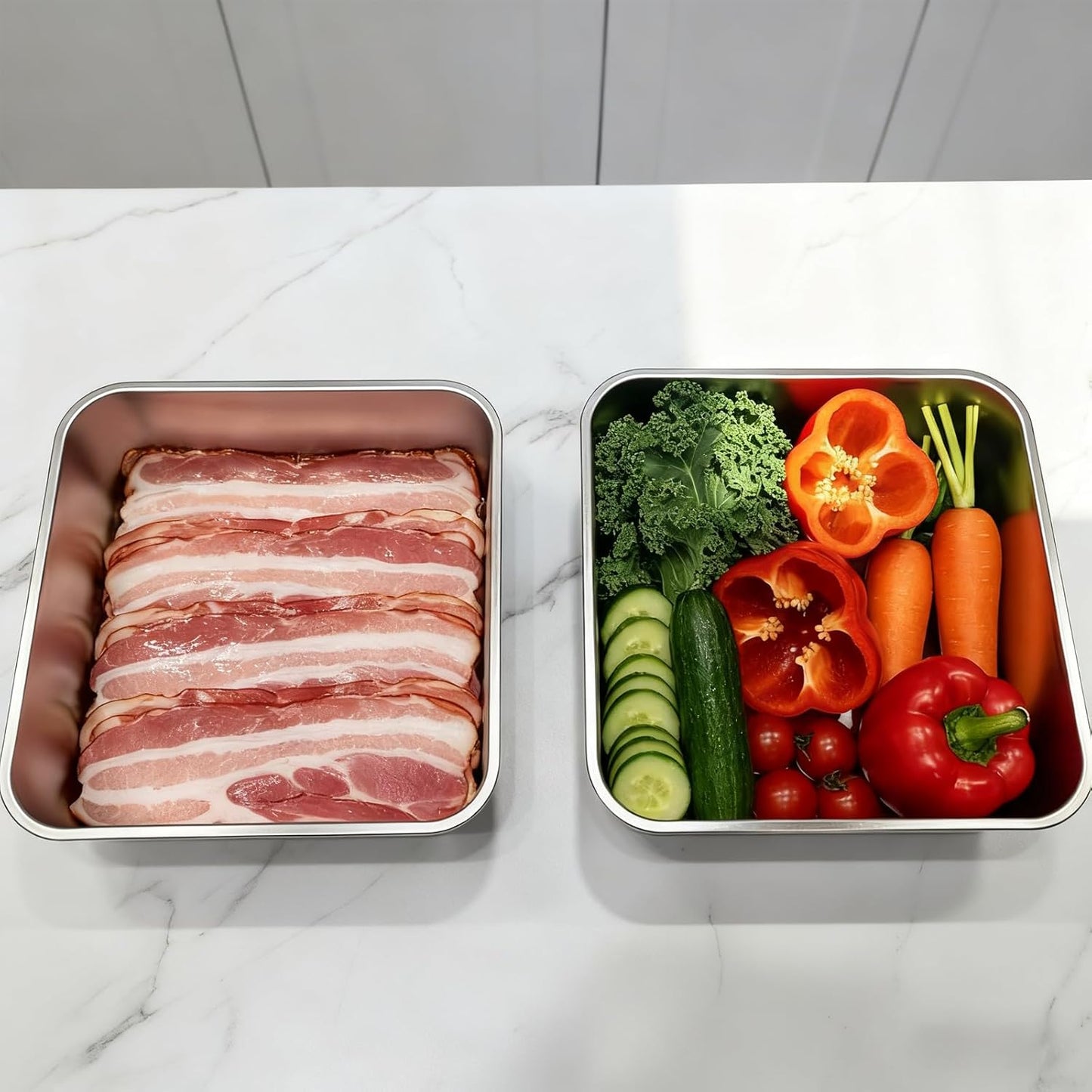 YUPER Stainless Steel Food Storage Containers, Large Meal Prep Container Sets with Lids, BPA Free, Leak Proof & Airtight, Microwave, Dishwasher, Fridge, Freezer & Oven Safe, 3 Pack (84+125+162OZ)