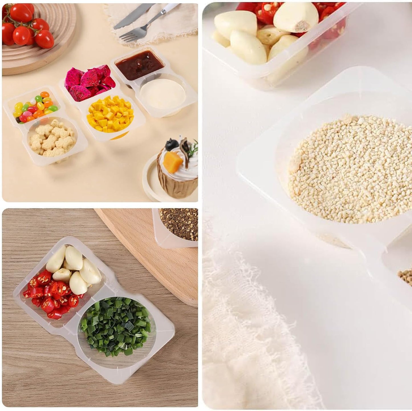 10 packs of leak proof reusable containers with lids, dipping sauces, tomato juice, and snacks - perfect for children, families, travel, and meal preparation | BPA free, dishwasher washable