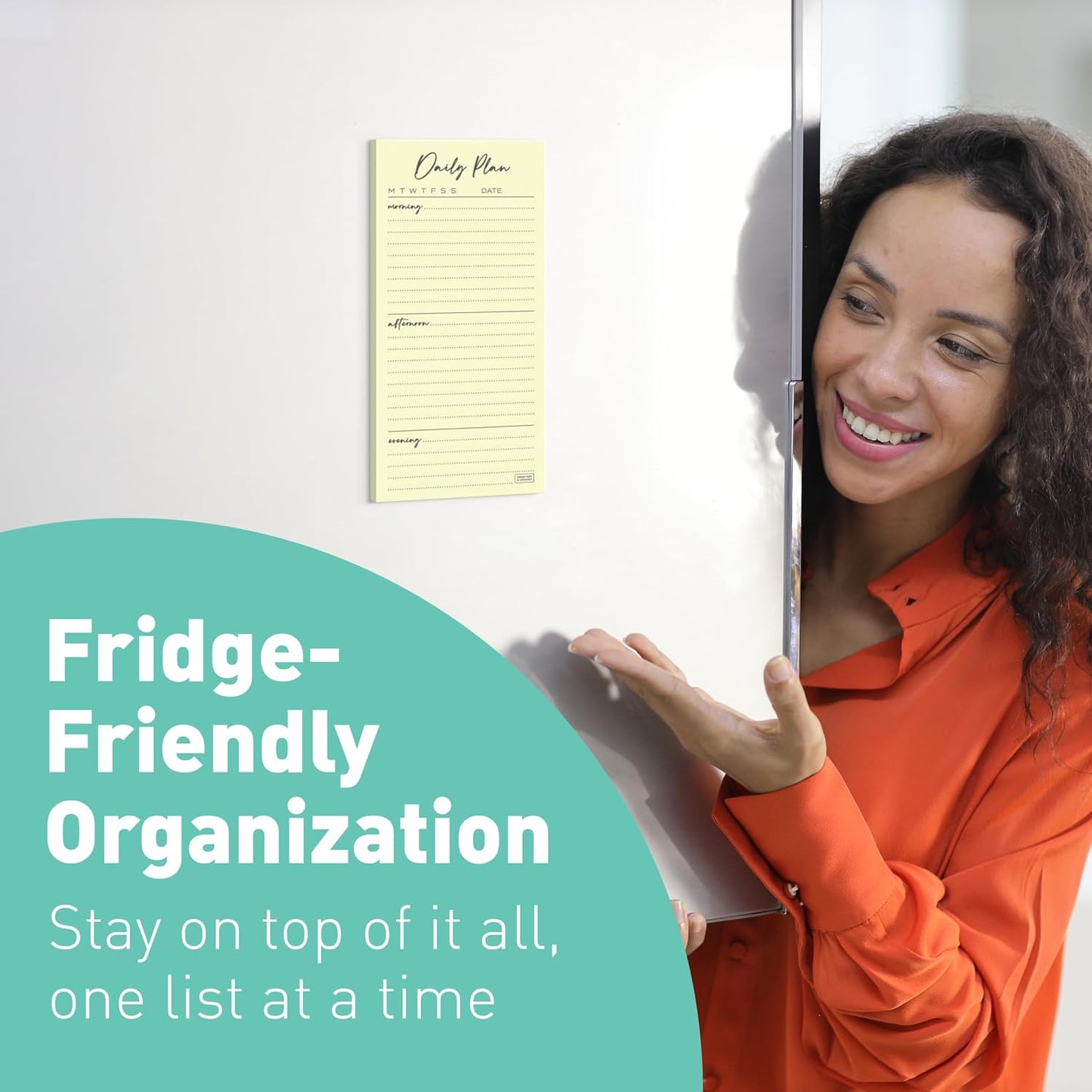 S&O Set of 4 Essential Refrigerator Notepads with Magnet - Grocery Schedule Holder Pad for Fridge - Weekly Magnetic To Do List for Adhesive - Cling Notebook Meal Planner - Attractive Shopping List Pad